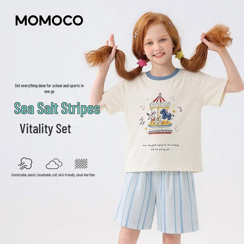 MOMOCO Детский летний унисекс модный комплект футболок 150