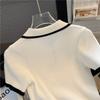 New Knitted Short Sleeve Women Blouse Summer Lapel Loose Slim Fit Ice Silk Shirt Pullover Sweater Casual Simple Sweet Tops Elegant Fashion Clothing