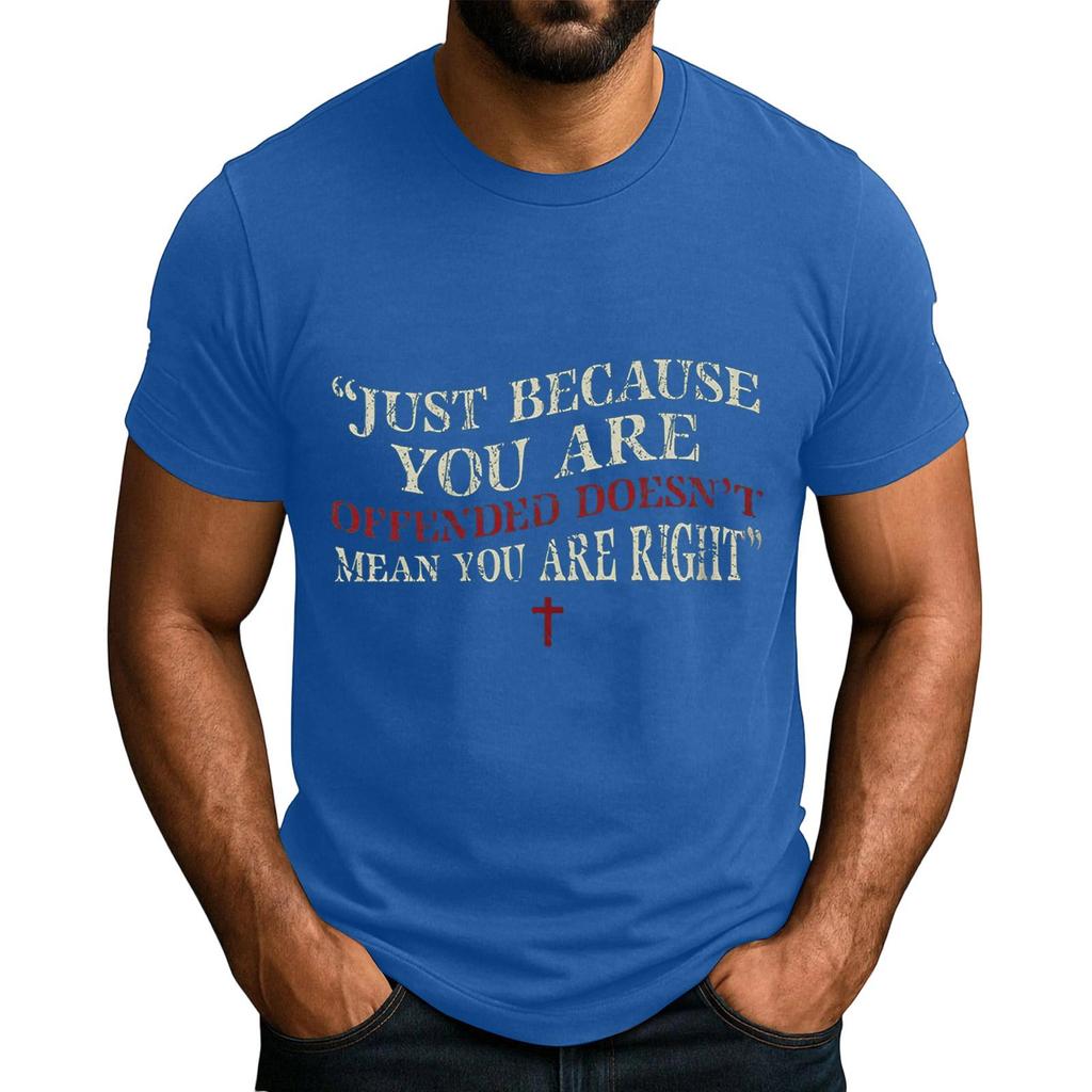 Men's  Popular T-shirt Printed Round Neck Short Sleeve T-shirt