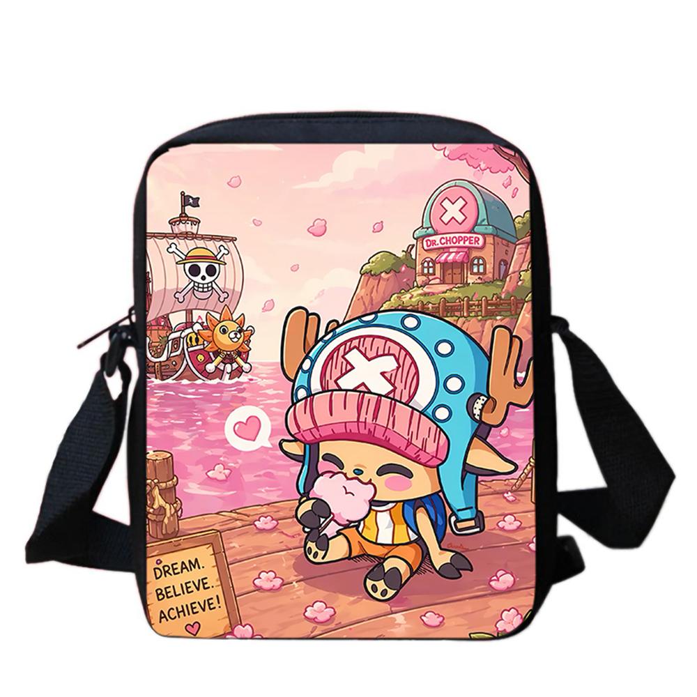 One Piece Cartoon Crossbody Bag Lightweight Adjustable Strap Casual Daily Bag Ideal Gifts For Boys Girls Bolsa Infantil Menina