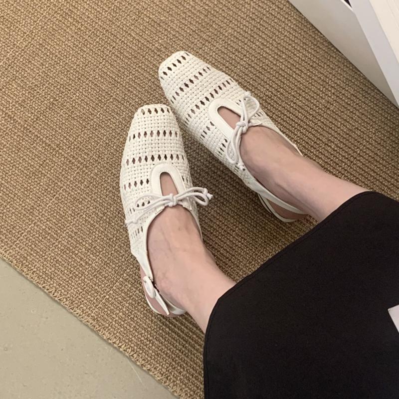 Fashion SUOJIALUN 2025 New Brand Women Sandal Fashion Weave Close Toe Slip On Slingback Shoes Square Low Heel Outdoor Dress Mules Sandal