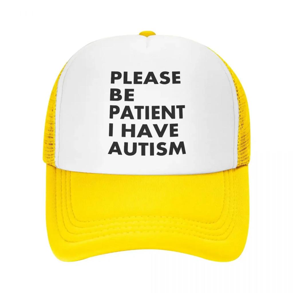 Personalized Please Be Patient I Have Autism Trucker Hat for Unisex Women Adjustable Adult Baseball Cap Outdoor Dad Hat