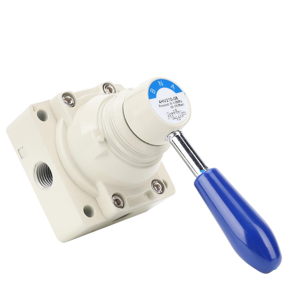 4HV210 08 Air Valve 4 Way 2 Positions Hand Lever Direct Action 1 4in PT Pneumatic Valve