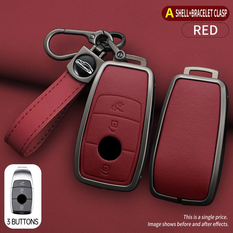 3/4 Button Key Fob Alloy Cover Case Fits for 2019 2020 Mercedes-Benz A220 E63S AMG E-Class GLE 350 4MATIC E300 E400 E43 W213