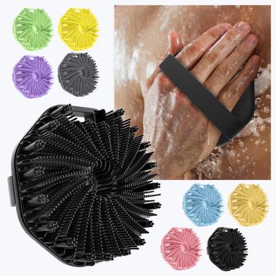 1/2 szt. Silikonowa szczotka do kąpieli Peelingująca skórę Szorowarka do ciała z masującymi wypustkami Antypoślizgowy uchwyt Szczotka pod prysznic
