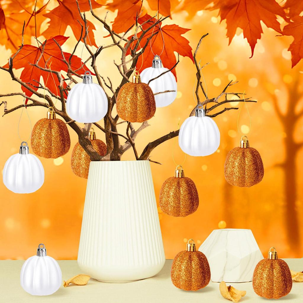 Halloween, 12 Pieces/set, Plastic Pumpkin Pendant, Harvest Festival, Thanksgiving, Holiday Decoration Pendant, Party Decoration Supplies