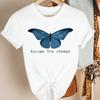 Womens Streetwear Tee Round Neck Summer Casual Clothes Lady T-Shirt White Tshirt Simple Female T-Shirt Basic Cute Tops