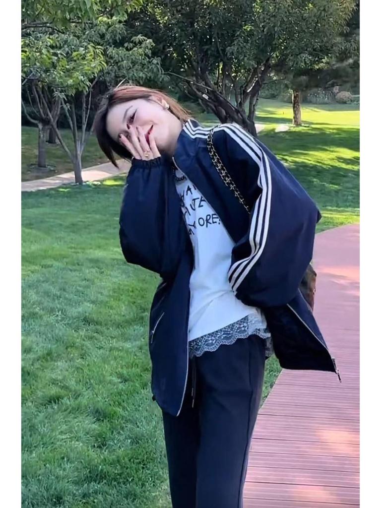 Women's Retro Stand-Up Collar Color Block Padded Baseball Jacket - Fall/Winter 2024