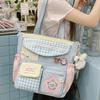Women's Shoulder Bag Student Book Bag Large Capacity Handbag Color Block Crossbody Bag
