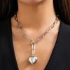 Punk Trendy Love Heart Pendant Necklace for Women Hip Hop Gothic Gold Color Metal Thick Chain Chokers Y2K Party Jewelry 2025 New