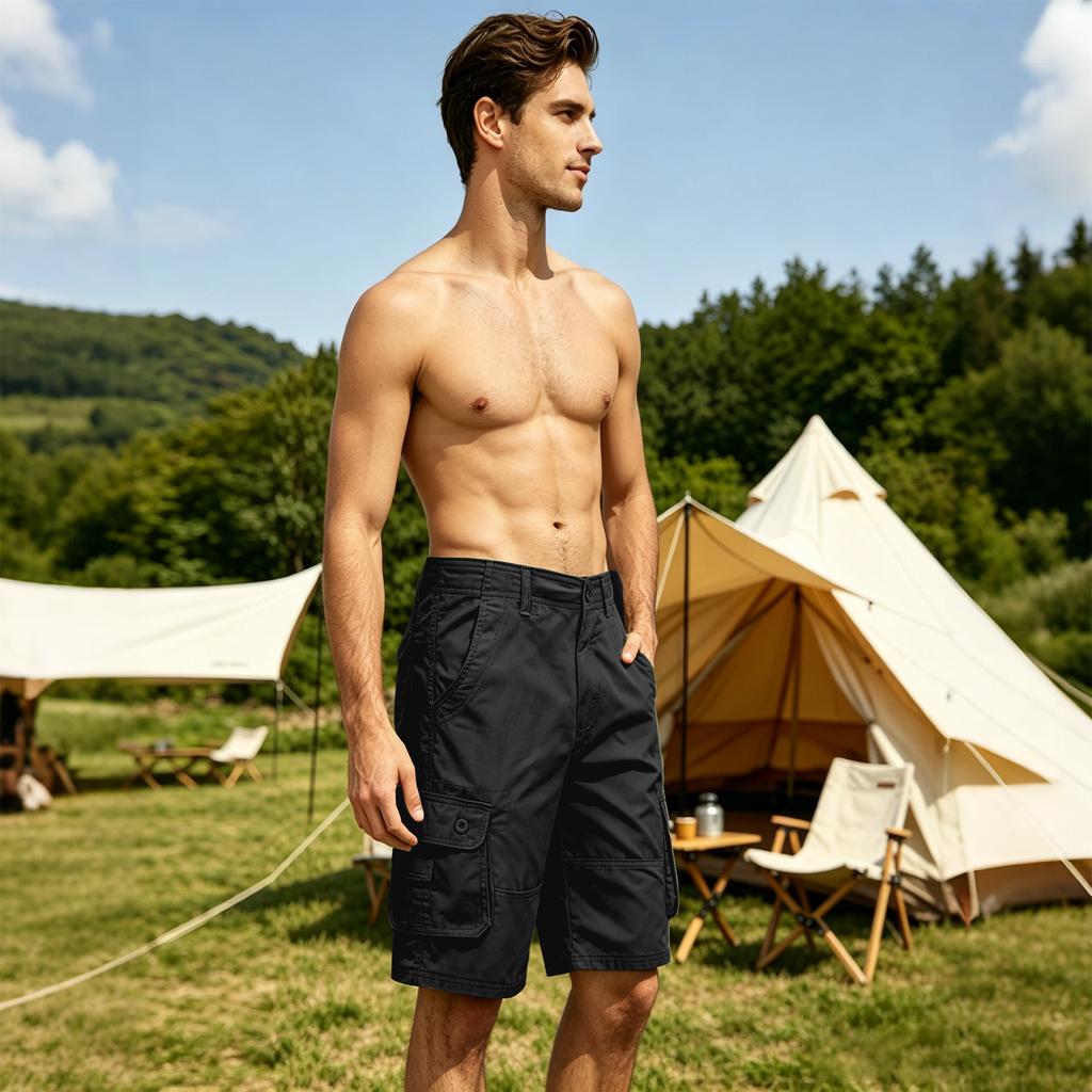 Men’s Loose Fit Cargo Shorts with Multiple Pockets Summer Straight Leg Lightweight Casual Work Shorts for Outdoor Activities
