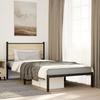 VidaXL Metal Bed Frames with Sonoma Oak Headboard 100x200 Cm, Single Bed, Bedroom Furniture, Bed 4007711