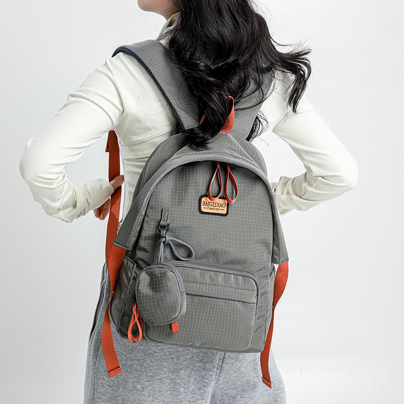 Women's Large Capacity Backpack Nylon Student Schoolbag Outdoor Travel Backpack