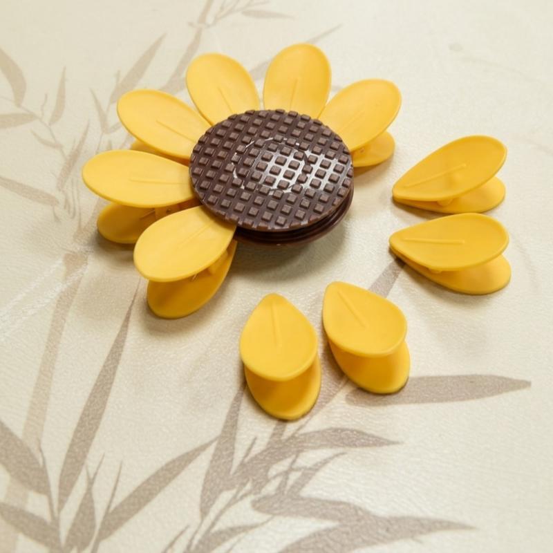 Sunflower Magnetic Fridge Magnet Seal Clip Petal Sealing Clip Magnetic Fridge Sticker Snack Clip, Flower Decoration