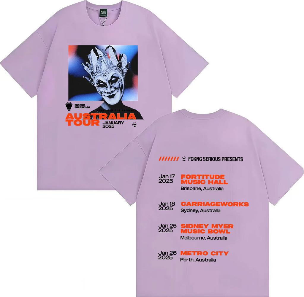 Nueva MÁSCARA DE BORIS BREJCHA ablum tour Camiseta de Algodón para Hombre y Mujer Alta Calidad Algodón Oversize Camisetas Casuales Hip Hop Camiseta Unisex