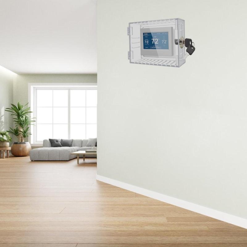 Clear Thermostat Lock Box With Key Lockable Thermostat Protective Cover Replacement Guard for Thermostats On Wall