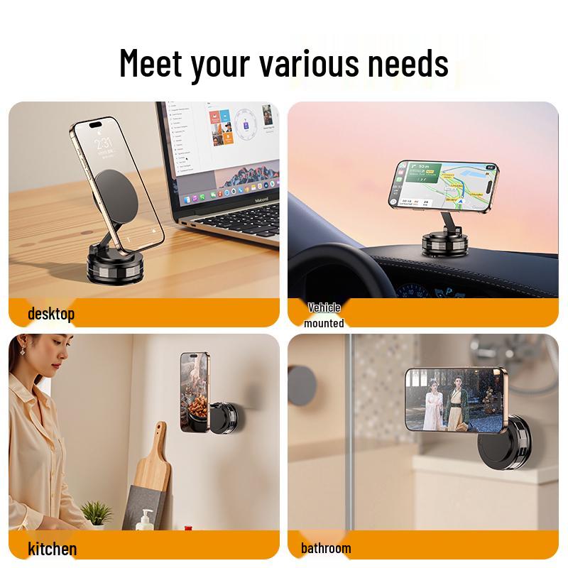 Top-Selling Rotatable Magnetic Car Phone Holder with Suction Cup for Dashboard Navigation