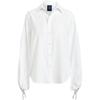 Polo Solid Cuff Tie Long Sleeve Shirt Women Shirts White 211857005-001