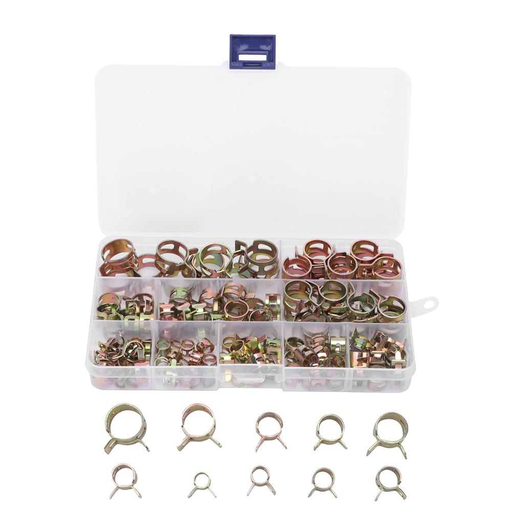100PCS Spring Band Fuel Line Hose Clip Zinc PlatingColoring 6 7 8 9 10 11 12 14 15 17mm