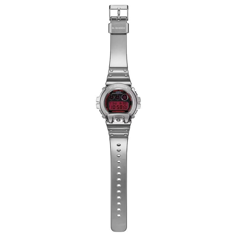 

CASIO FINE METALLIC series 200 meters waterproof impact resistance polished Quartz silicone strap men s watch red dial GM-6900YRA-8 червоний