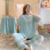 3 Sets Of Summer Women's Pajamas Set Of Short-Sleeved Long Pants Casual Girls Homewear Sets Teenage Homewear