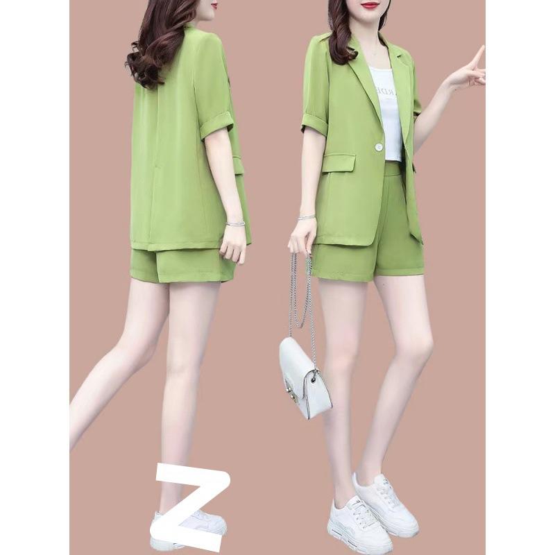 Small Suit Slim Casual Fashion Suit Women's Summer Western Style Professional Shorts Fashionable Suit Two-piece Set