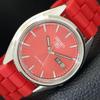 AUTOMATIC VINTAGE SEIKO 5 JAPAN 7009A MENS RED COLOR DIAL WATCH A701308-5 R206a-a701308