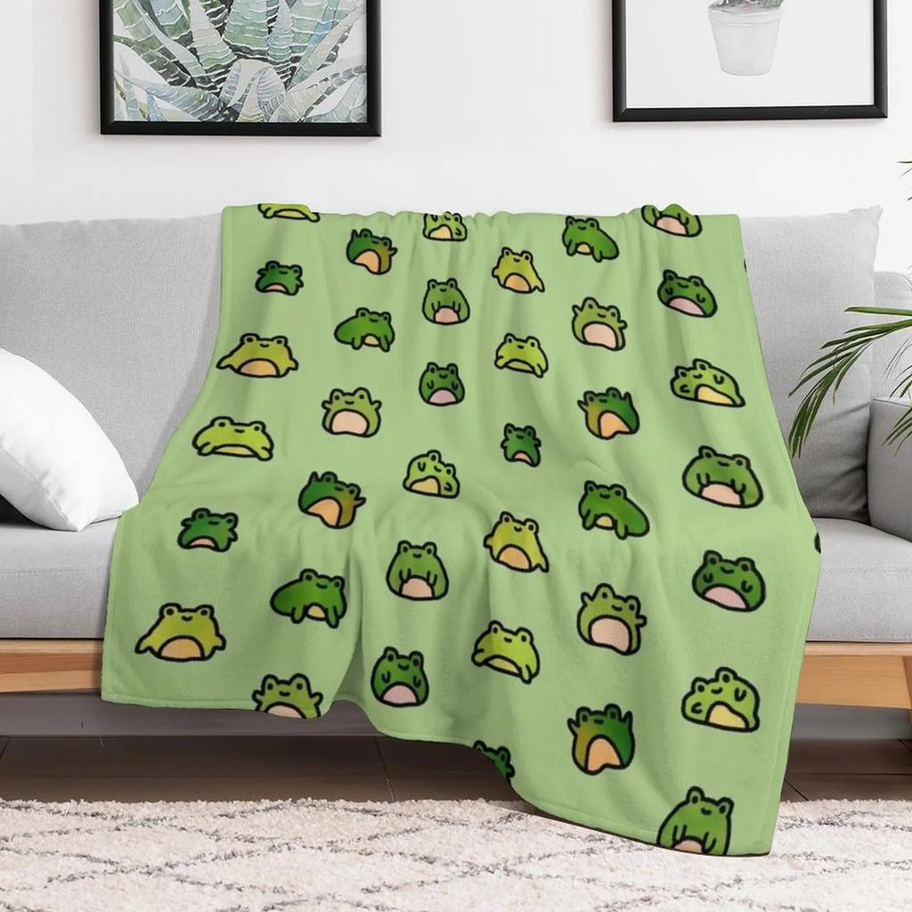 Frogs Doodle Throw Blanket Soft Plush Blanket As Housewarming Gift