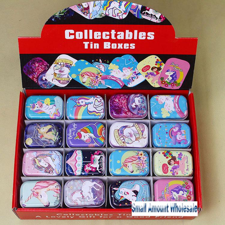 32Pcs(1Box) Cute Mini Tin Metal Box Sealed Pill Box Jewelry Candy Box Small Storage Cans Coin Earrings Headphones Gift Boxes