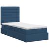 Storage Bed with Mattress Blue 100 X 200 Cm Fabric