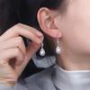 Water Drop Shape Long Earrings Shell Beads Simulation Freshwater Pearl Drop Earrings Rhinestone Temperament Ear Hook Ear Jewelry
