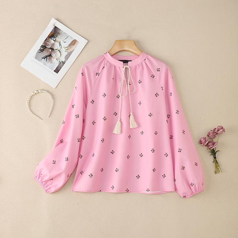 ZANZEA Women Casual Round Neck Floral Print Long Sleeve Blouse