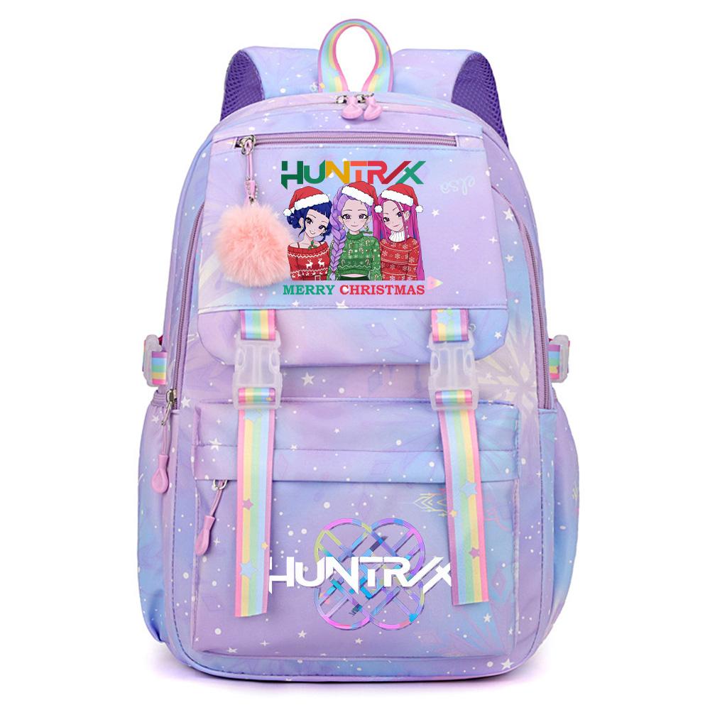 Anime Christmas K-Pop Demon Hunters Printed Large Capacity Waterproof Backpack Teenger Student Girl Boy Schoolbag Bookbag Women Waterproof Travel Bag