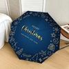 1pc Christmas Greeting Card Design Umbrella with Plastic Handle,Suitable for All Seasons Home Travel Outdoor UmbrellaDD218