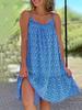 2025 Summer Floral Sleeveless Spaghetti Strap Dress - European American Pastoral Style