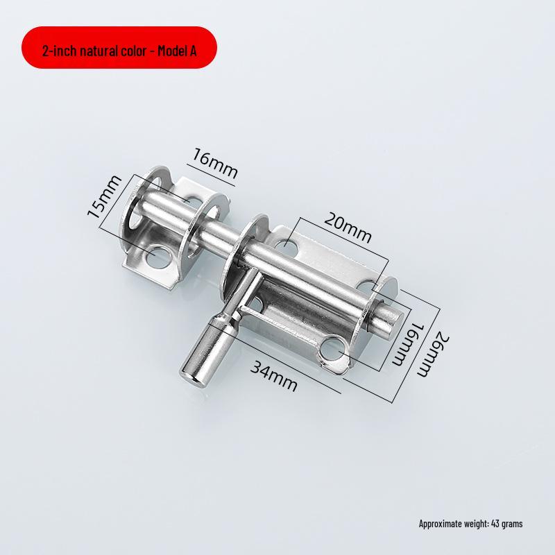 Surface-Mounted 304 Stainless Steel Anti-Theft Door Bolt, No Drilling Needed, for Wooden & Sliding Doors, Thickened Latch