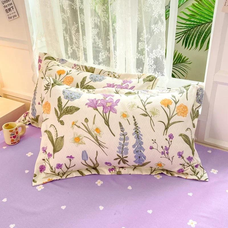 Botanisk Blomstret Dynetrekk Mykt Reversibelt Blomster Dundyne Trekk 4 stk Sengetøy Sett(1 Dynetrekk+1 Laken+2 Putetrekk)