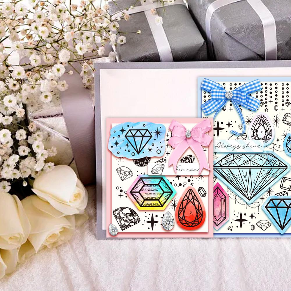 Custom PVC Plastic Clear Stamps for DIY Scrapbooking Photo Album Decorative Cards Making Diamond 160x110x3mm