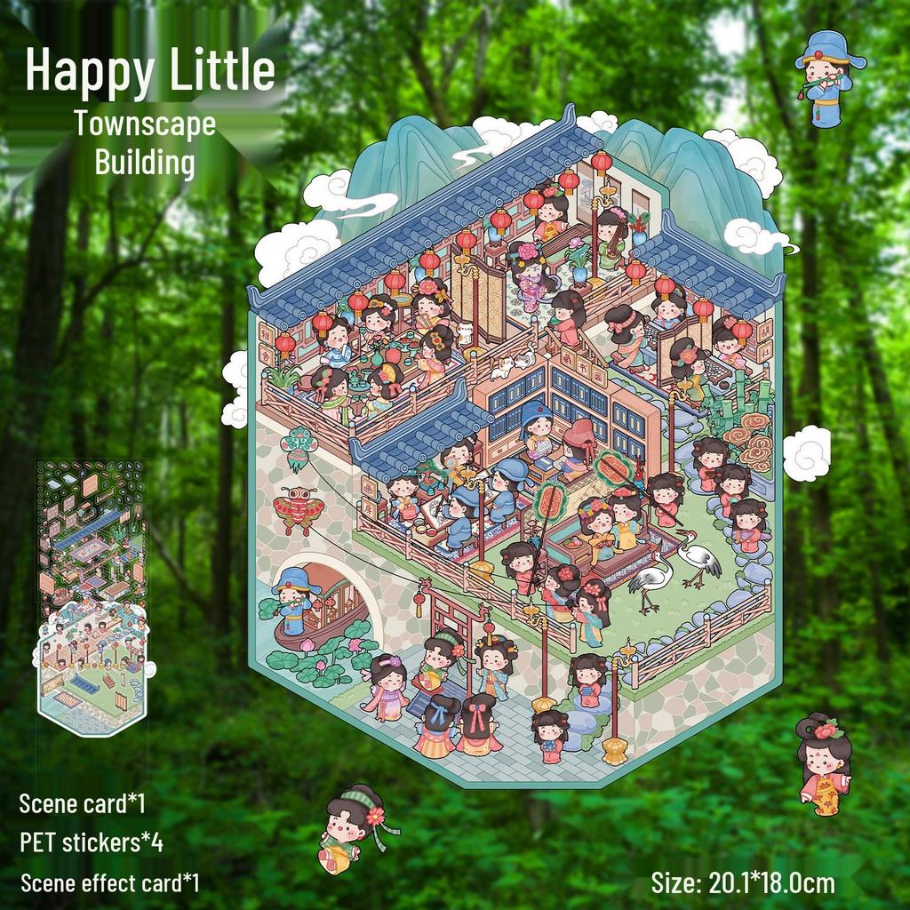 3D Large-Scale Scenery Sticker: DIY Visual Stacking Miniature Scene, No Cutting Needed
