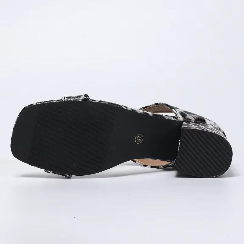 Summer Leopard Women's Chunky Slippers 2025 Elegant High Heels Shoes Sexy Slippers New Pumps Flip Flops Trend Sandalias De Mujer