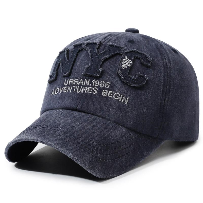 Retro Washed Baseball Cap, Letter Sticker Curved Brim Cap, Women'S Casual Personalized Sports Visor