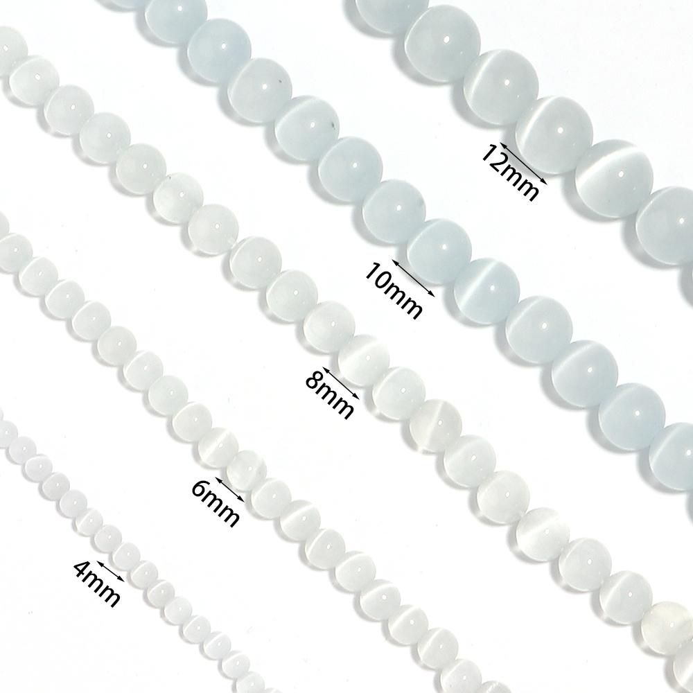 1 Strand 4/6/8/10/12mm Cat Eye Stone Beads Natural Stone Beads Loose Beads For Jewelry Making DIY Bracelets Necklace Accessories