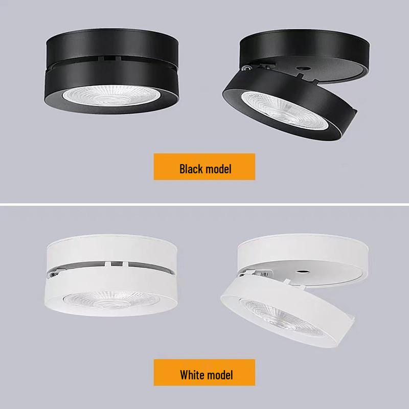 Folding Surface-Mounted Adjustable LED Spotlight for Hallway and Background Wall