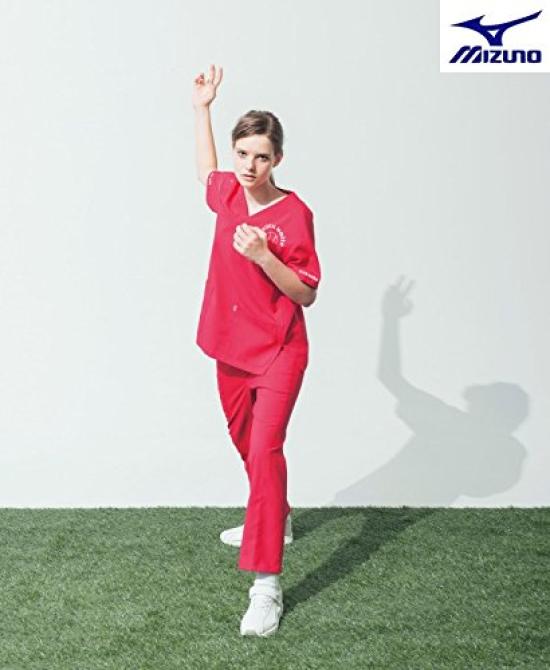 Mizuno Coolmax SS Scrub/Lab Coat, Unisex, Sweat-Wicking, Quick-Drying, Fabric, MZ0051, Wine,