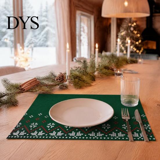 Heat Resistant Dining Mats 12.6" X 17.7" Christmas Placemats, Washable Place for Kitchen Festive Table Decor Gifts Table, Holiday Party Decorations
