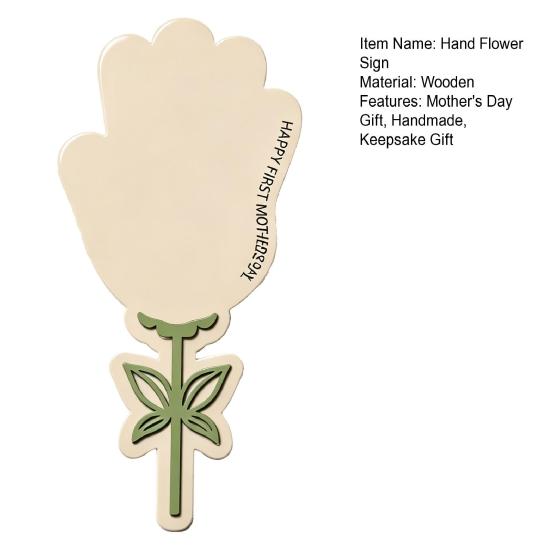 Mother's Day DIY Hand Flower Sign Handmade Kids Handprint Art Wooden