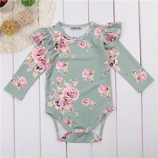 floral long sleeve onesie baby