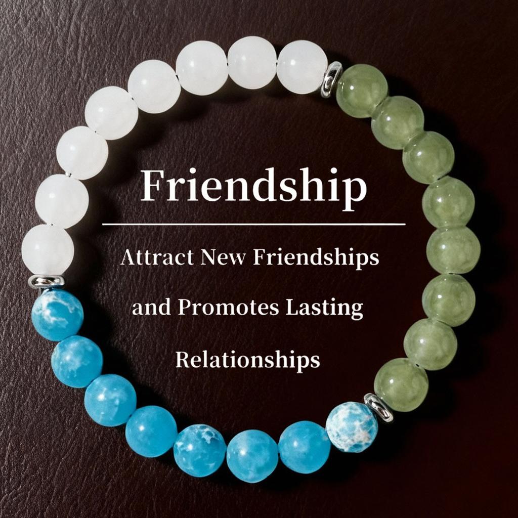 Festive Gifts White Jade Prehnite Blue Cracked Agate Beaded Bracelet Natural Fashion Jewelry For Men Women Daily Wear Gift