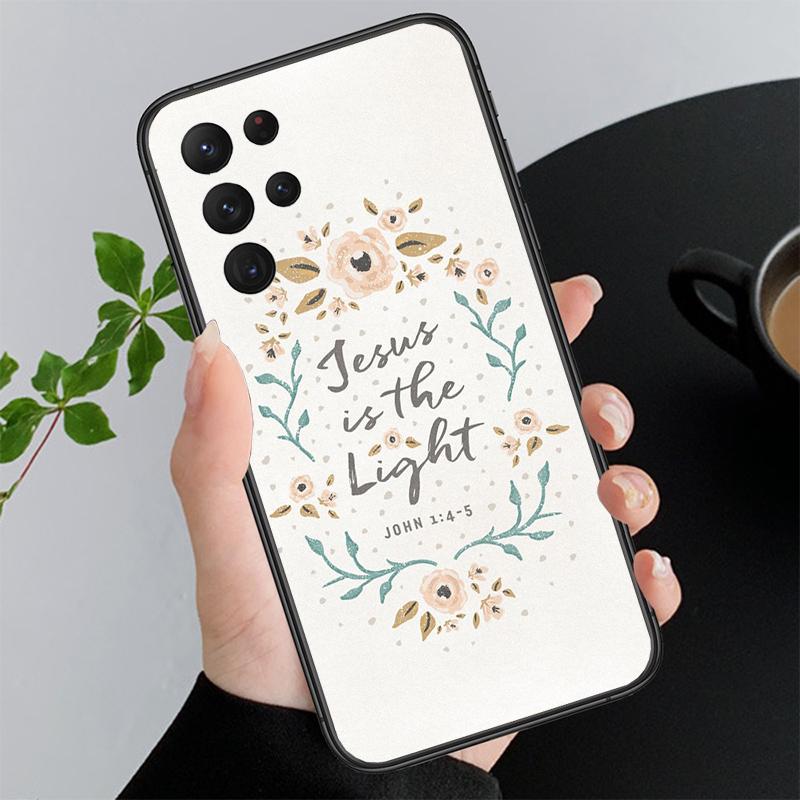 Phone Case for Samsung Galaxy A52S A04S A21S A33 A23 A13 A14 A32 A52 A53 A54 A51 A71 M51 Bible verse Jesus Christian Case