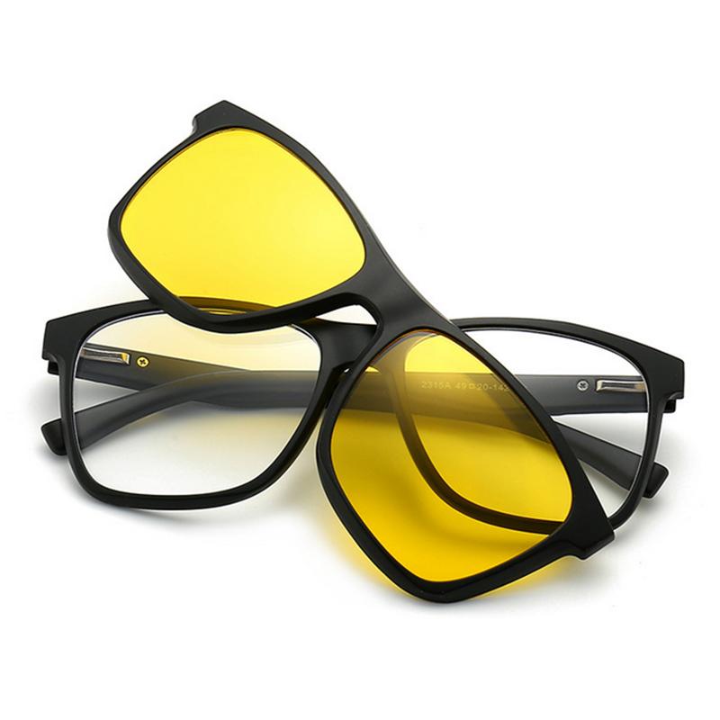 

2315 Big Square Frame Magnet Clip Myopia Glasses 0 -1.0 -2.0 To -6.0 Hyperopia Sunglasses +0.5 +1.0 +2.0 To +6 0